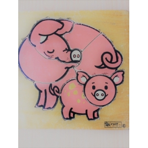 Vintage Rolf puzzel van een varken met een biggetje